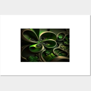 St Patricks Day Artwork - Green abstract artwork Posters and Art